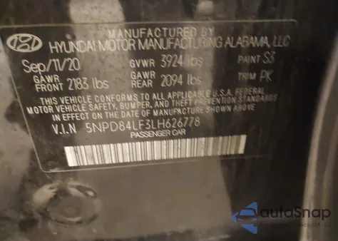 2020 Hyundai Elantra Value Edition из США, поврежденный, VIN 5NPD84LF3LH626778